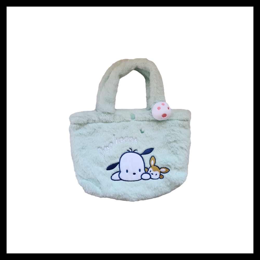 Sanrio Pochacco Mint Green Plush Mini Tote Bag
